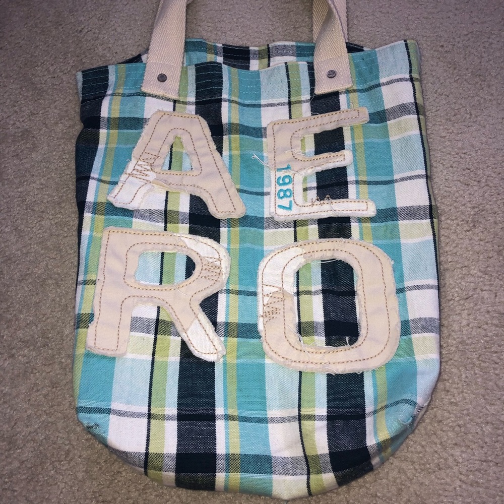 Aeropostale plaid tote bag